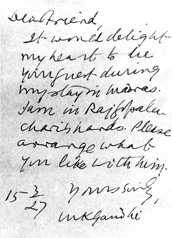 Gandhi letter